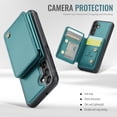 thumbnail image 4 of TECH CIRCLE for Samsung Galaxy S20 Plus Case 6.7", PU Leather Back Cover Case with A Removable Magnetic Wallet with Stand Function, RFID Blocking Credit Card Holder Slots, Lightweight Slim Case, Green, 4 of 10