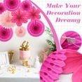 thumbnail image 2 of VEGCOO 17-Pack Pink Paper Fan Decor - Honeycomb Party Set for Birthdays, Weddings & Baby Showers, 2 of 7