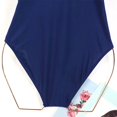 thumbnail image 6 of WREESH Womens One Piece Swimsuit Solid Color Swim Suits New Fashion Splicing Swimsuit Casual Bikini Swimsuit Features: Sleeveless Bathing Suits Dark Blue, 6 of 8