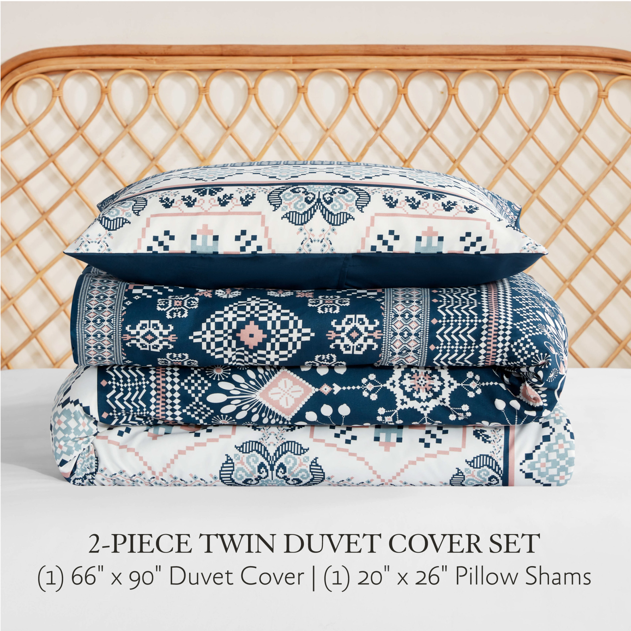 Jessica Simpson Boho Print Duvet Cover Set Twin/Twin XL Size - 2 Piece Set