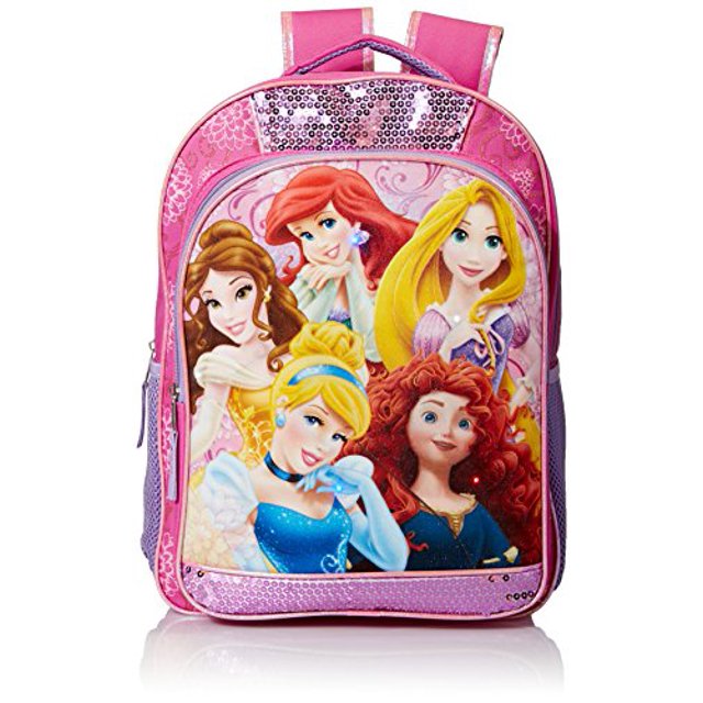 Disney Baby girls Princess Light Up Backpack, Pink, One Size