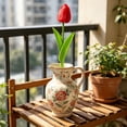 thumbnail image 4 of 5pcs Artificial Tulip Flowers, Realistic Fake Flower Stems for Wedding Bouquet, Mini Floral Decor for Home Party Photography DIY Arrangement, 13 Inches (Red), 4 of 7