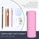 thumbnail image 3 of Disketp Pink Estuche Organizador de Lápices de Cuero, Estuche de Oficina con Cremallera para Bolígrafo y Lápiz, 3 of 6