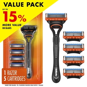 Gillette Fusion5 Manual Razor for Men, 1 Handle & 5 Refills
