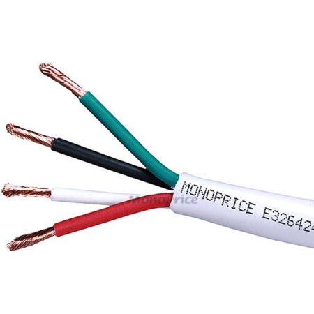 UPC: 0844660040408 | Monoprice Speaker Wire  CL2 Rated  4-Conductor  14AWG  250ft  White
