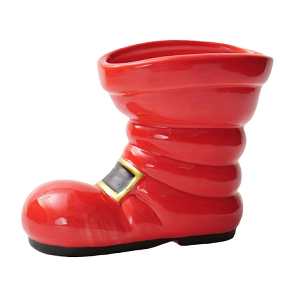 Topbathy Boot Shaped Ceramic Christmas Decorative Vase For Home Decor 1Set 5.9x4.7x2.8in
