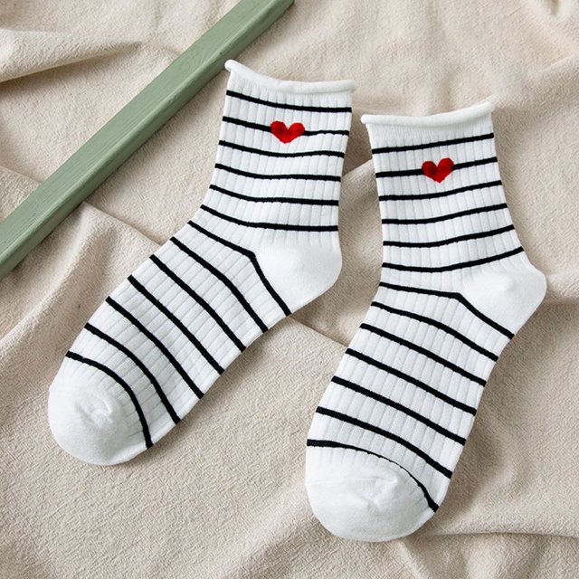 Chaussettes Sport Légères en Coton à Rayures pour Femmes pour Garder au Chaud