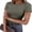 Army Green, variant on Womens Short Sleeve Tops Crewneck Ribbed Knit Slim Fit Basic Tee Casual Summer Fitted T Shirt