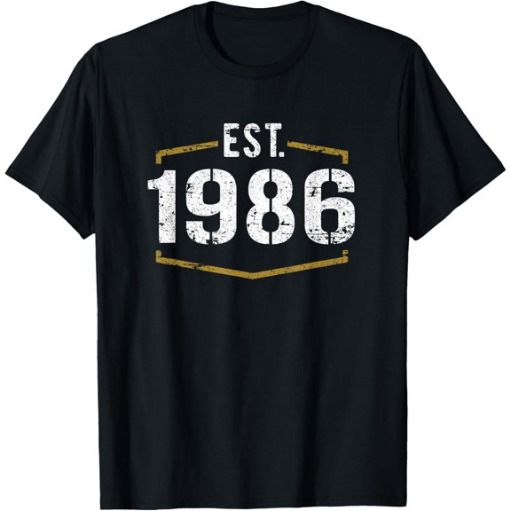Est 1986 Vintage Style Established 1986 Birthday Design T-Shirt Unisex S-5Xl Hot Trending Shirt Birthday Gift