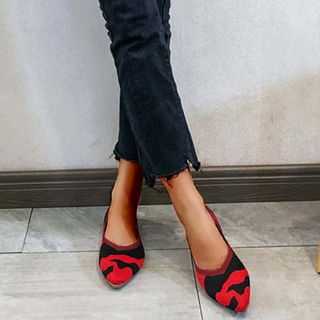 

Womens Flat Sandals- Pointed-toe Casual Sandals Red Size 4.5