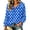 47# Dark Blue, variant on Boho Tops for Women Fall Long Sleeve Star Print Lace Up Peasant Blouse Flowy Casual Tie-Edge Bow-Front Ruffled Tee Dressy Vacation Tops Pink S