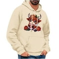 thumbnail image 2 of Aimik Hanes Mens Ugly Christmas Hoodie Vintage Long Sleeve Hoodie Trendy Reindeer Cute Calf Print Pullover Classic Sweatshirt Sweaters Hoodies, 2 of 4