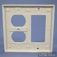 thumbnail image 4 of Leviton 2-Gang Combination Wallplate Decora Duplex - Thermoset, White, 1 Pack, 4 of 4