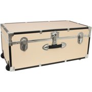Angle View: Seward Trunk Collegiate Collection 30" Footlocker Trunk with Wheels - Beige