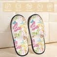 thumbnail image 2 of Balery Retro Colorful Butterfly Pantuflas de Casa de Felpa Silenciosas con Diseño Estampado, Zapatillas Cómodas Antideslizantes de Algodón para Interior-Medium, 2 of 8