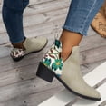 thumbnail image 5 of Fesfesfes Boots Women Fashion Color Boots Chunky Heel Low Heel Pointed Toe Back Zipper Short Boots 6(39), 5 of 9