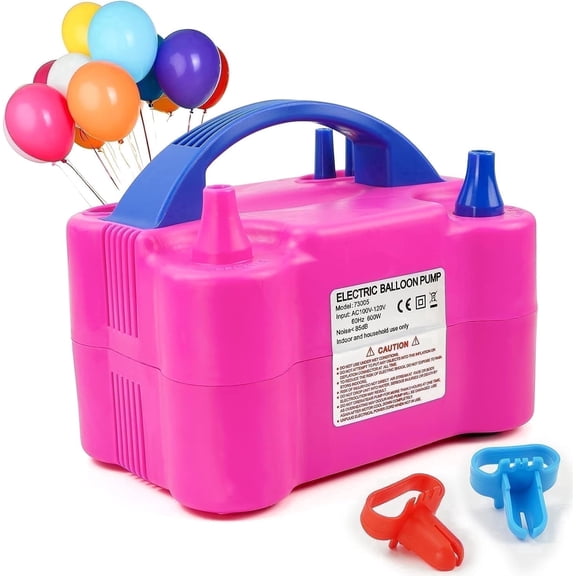 Electric Air Balloon Pump, Portable Dual Nozzle Electric Balloon Inflator for Party Wedding Decoration, 110V 600W Balloon Blower Pump Inflation