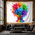thumbnail image 6 of Rainbow Flower Bouquet with Glossy Paint Drips, Cheerful Illustration for Flower Lovers, Colorful Wall Decor, Birthday Gift, Tapestry Wall Hanging for Bedroom and Dorm, 6 of 7