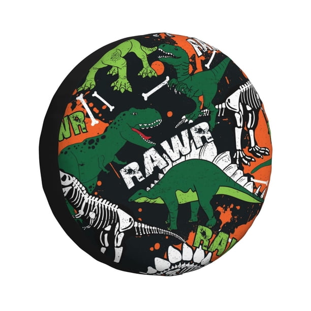 Balery Dinosaur Skeleton Cubiertas para Neumáticos - Protector Resistente para Neumáticos de Camioneta, SUV, Remolque, Camper y RV-16 inch