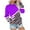 Purple 5, variant on Cmfcve Women's Sweatshirts Crew Neck Long Sleeve Patchwork Blouse Loose Hoodless Casual Pullover Shirt