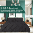 thumbnail image 4 of EGYLIN Pinch Pleated Pintuck Duvet Cover 3 Piece Set with Zipper Closure. Luxuriously Soft 100% Cotton with Textured Pintuck Pleats and Corner Ties - Dark Gray - KING / CAL KING, 4 of 6