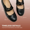 thumbnail image 5 of Chase & Chloe Women's Vintage Mary Jane Low Heel Pumps - Classic Scalloped Edge Dress Shoes with Button Detail, 5 of 6