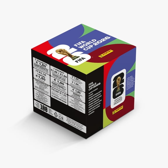 Caja con 100 sobres Panini Fifa World Cup 2026 Stickers