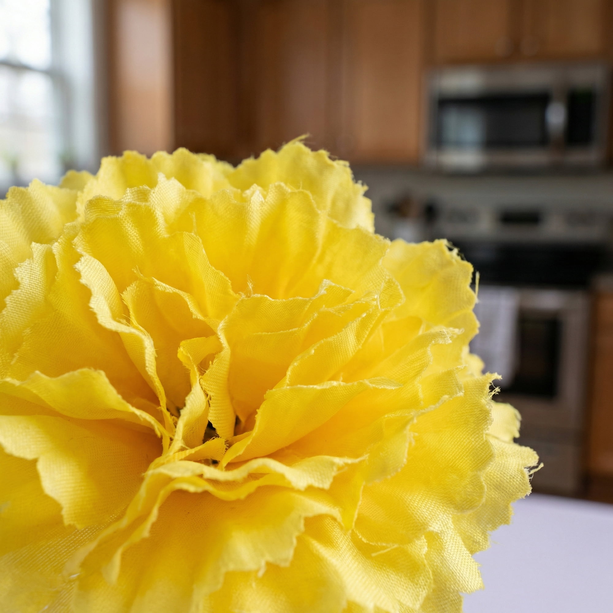 Unique Bargains Artificial Detachable Carnation Flowers Yellow 5.9"