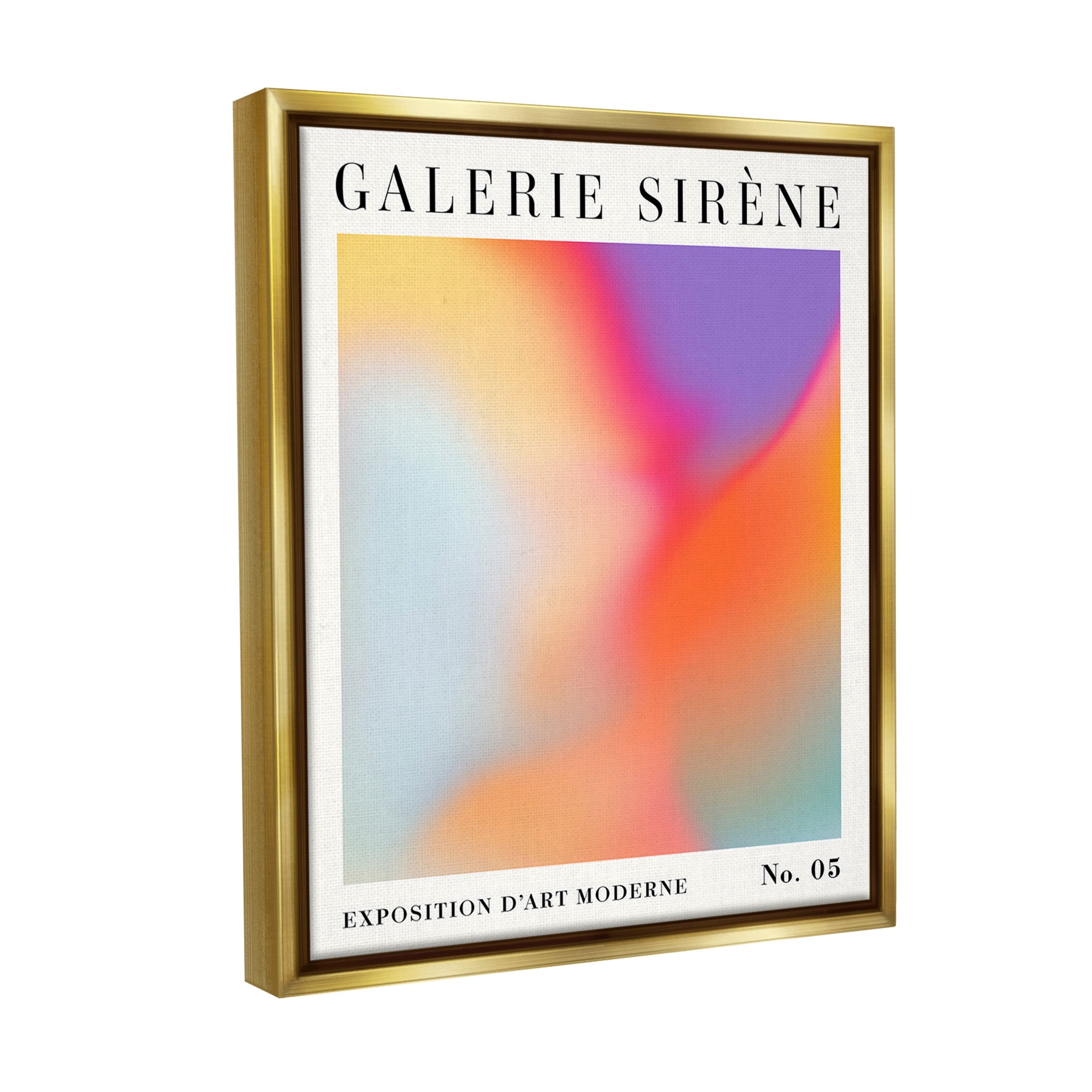 Stupell Industries Vivid Light Flare Pattern Abstract Painting Gold Floater Framed Canvas Art Print Wall Art, 17 x 21