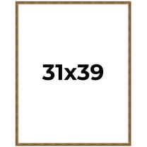 31x39 Frame Gold Kingsley Distressed Solid Wood Picture Frame Width 0.75 Inches | Interior Frame