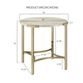 thumbnail image 7 of Furniture of America Heure Round Metal Champagne and White End Table, 7 of 7