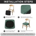 thumbnail image 7 of Lavish Cover Stretch Chair Seat Cover, Elastic Removable Dining Chair Cushion Slipcover, Gray Green Jacquard Textured, 6 Pack, 7 of 7