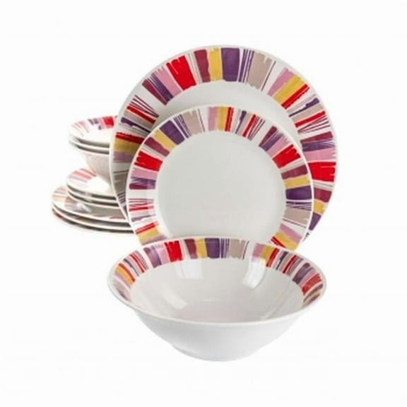 Gibson Home Orleans 12 Piece Ceramic Dinnerware Set