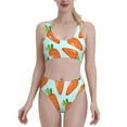 thumbnail image 2 of Picia Cartoon Carrot Women's High Waisted Bikini Scoop Neck Swimsuit Two Pieces Bathing Suit-Small, 2 of 8
