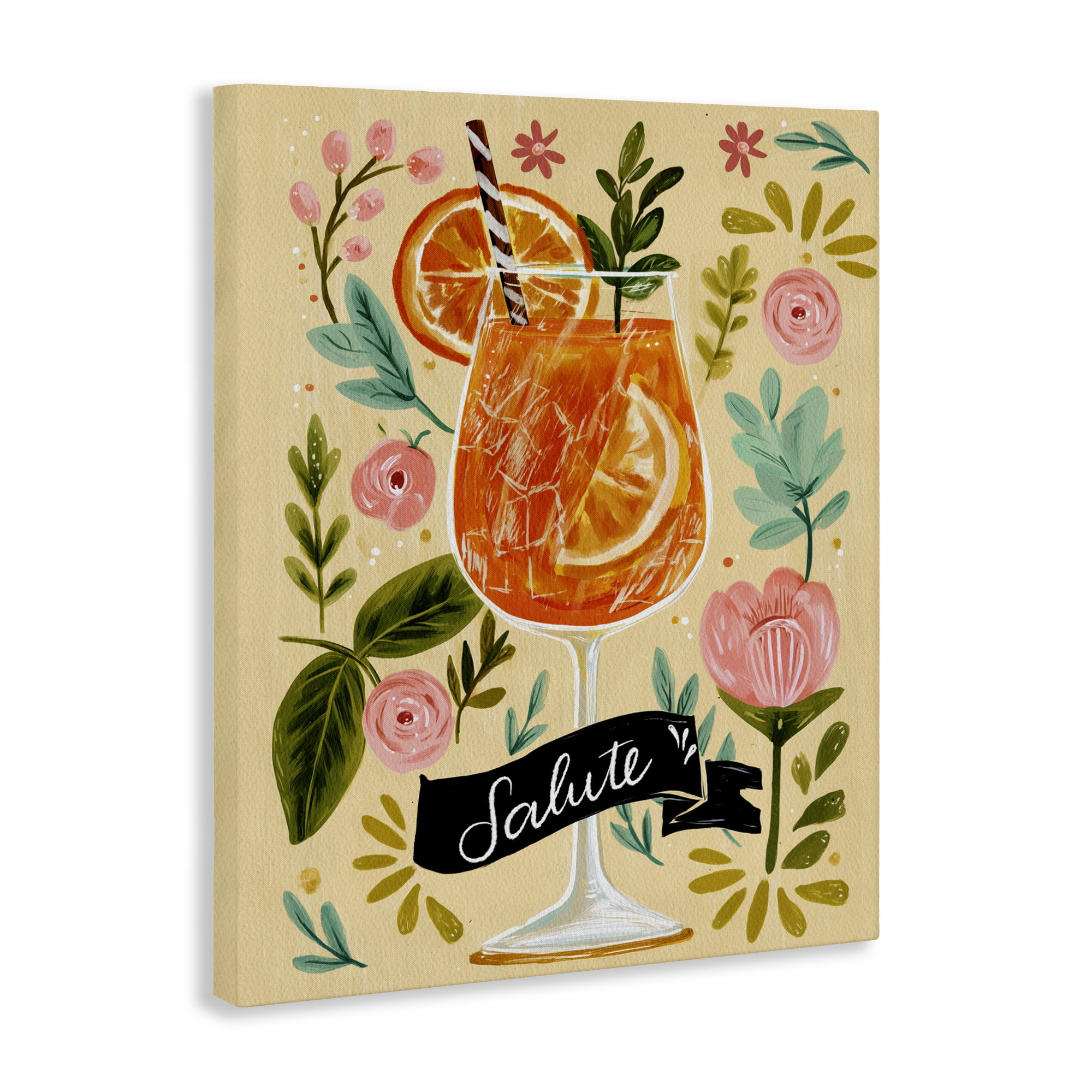 Stupell Industries Salute Citrus Cocktail Canvas Wall Art, design by Yen