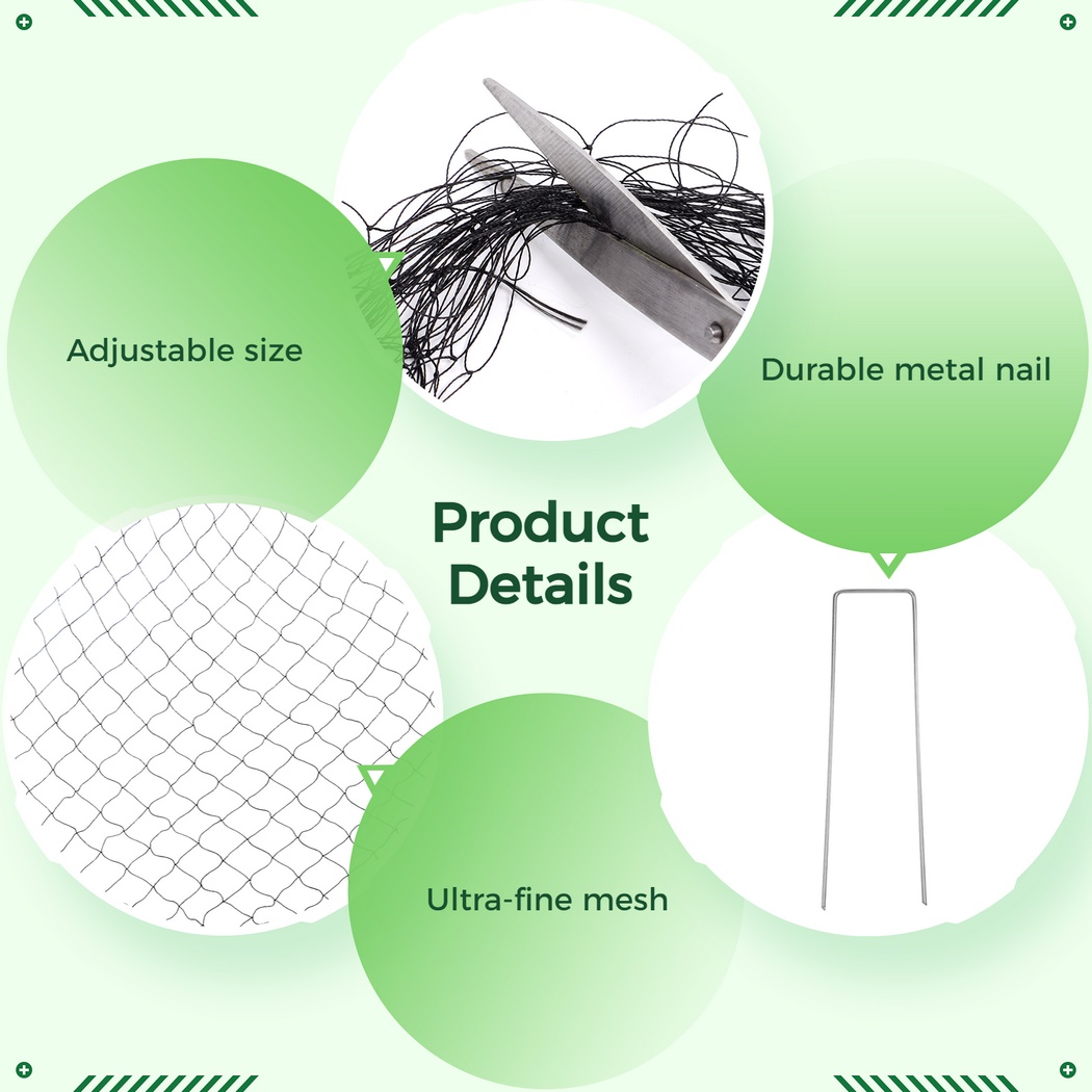 Bird Netting, Heavy-Duty Bird Poultry Netting for Garden, Fruit Trees, Chicken Coop, 50 x 50 ft, Black