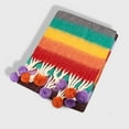 thumbnail image 4 of Women's Rainbow Striped Scarf Soft Winter Warm Thick Shawl Gifts with Pom, 4 of 6