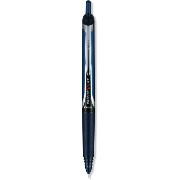 Pilot, Precise V5 RT Refillable & Retractable Rolling Ball Pens, Extra Fine Point 0.5 mm, Navy Blue, Pack of 12