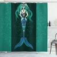 thumbnail image 1 of Ambesonne Mandala Shower Curtain, Hand Drawn Mermaid, 69"Wx70"L, Violet Blue Jade Green, 1 of 3