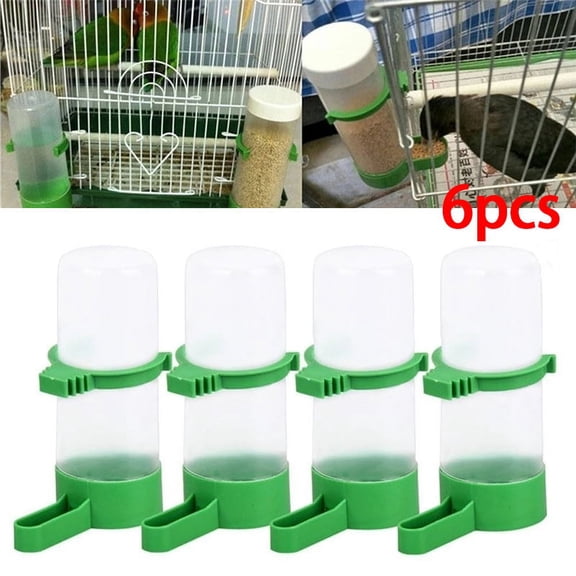6pc Bird Water Drinker Feeder Automatic Drinking Fountain Pet Drinking Cup Bowls