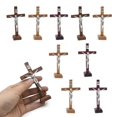 thumbnail image 2 of ZPAQI 10pcs Standing Crucifix Cross Decoration Small Wooden Tabletop Cross Ornament, 2 of 12