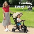 thumbnail image 2 of AILEEKISS 8-in-1 Kids Tricycle with Parental Bar, Folding Ride Trike for Child 1-6 Years, Khaki, 2 of 9