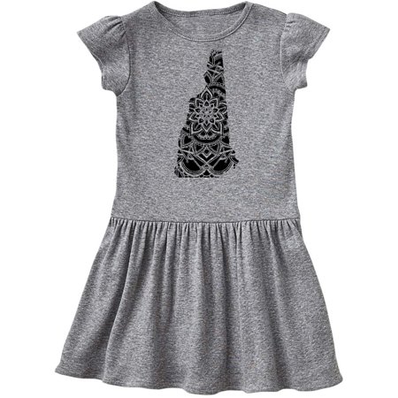 

Inktastic New Hampshire Silhouette Mandala Gift Toddler Girl Dress