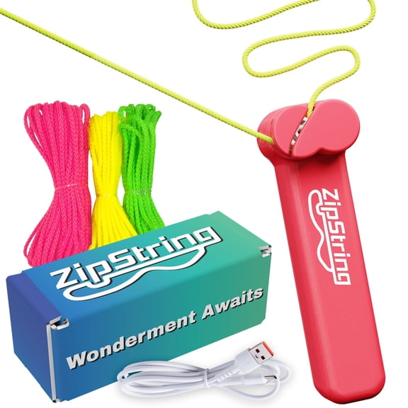 ZipString - Wonderment Awaits with Shark Tank - Featured String Rope Launcher Loop Fidget Toy, Defying Gravity to Boost Your Imagination - The Ideal Gift for Kids, Rock'it Red