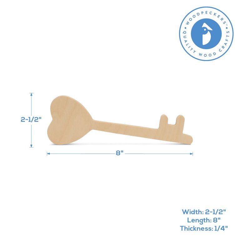 Wooden Heart Cutouts for Crafts 8 inch, 1/4 inch Thick, Pack of 25  Unfinished Wooden Heart Shapes, by Woodpeckers