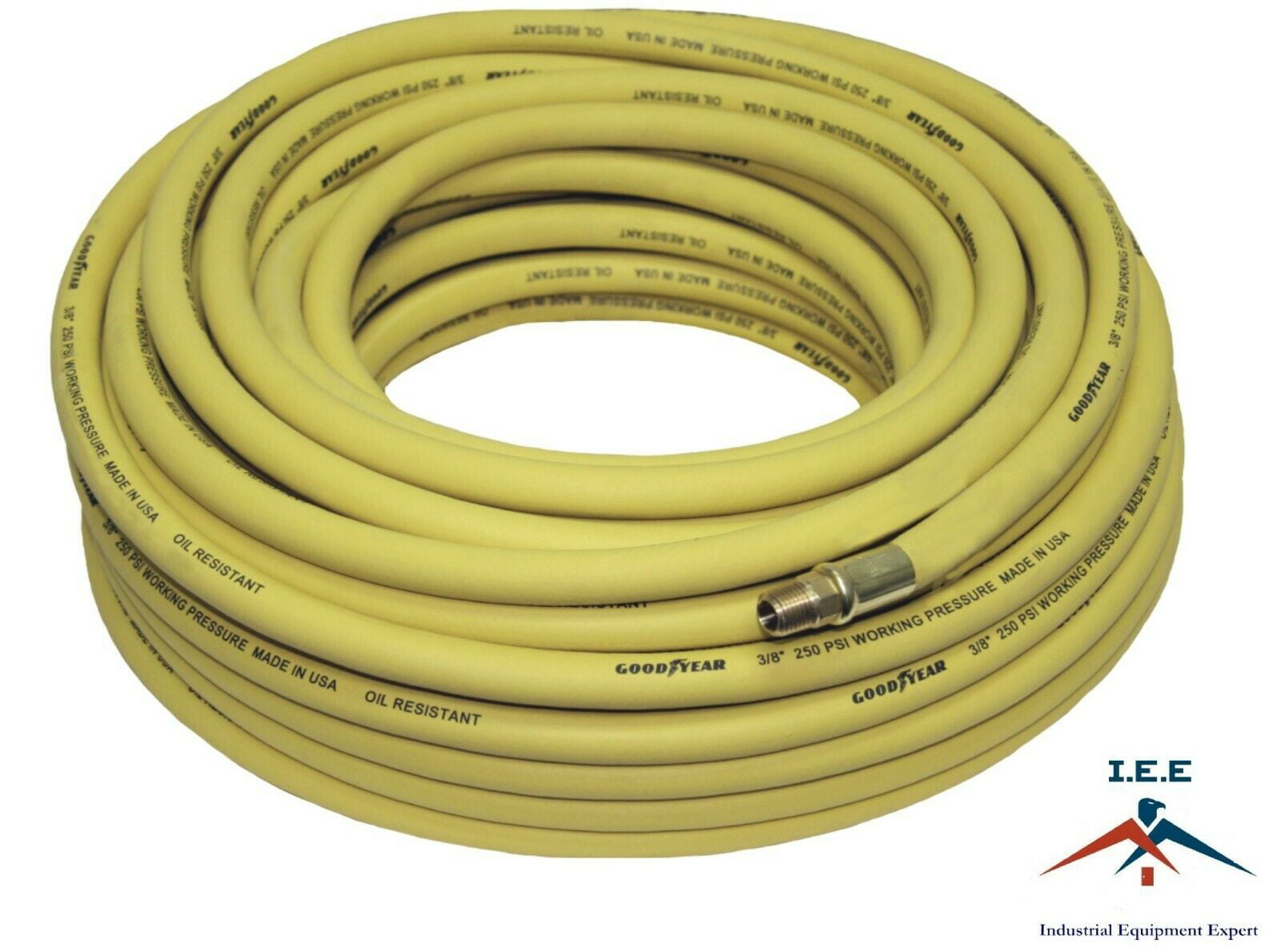 250 PSI Air Compressor Hose 12752 x 3/8" in Goodyear Rubber Air Hose 100' ft 