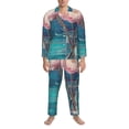 thumbnail image 3 of Fotbe Flowers in Glass Vase Pattern Long Sleeve Pajama Set for Men,Sleepwear Set,2-piece Loungewear Set,Soft PJs Comfy Nightwear with Pockets-Small, 3 of 7