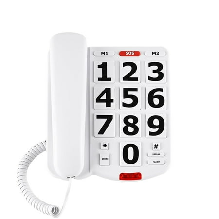 Ceeswolo Big Button Phones for Seniors, Elderly Land Line Phones, Large Button Home Telephone for the Visually Impaired, 110dB+ Amplified Ringer & 90dB+ Handset Volume for the Hearing Impaired
