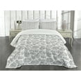 thumbnail image 3 of Ambesonne Vintage Quilted Bedspread Set 3 Pcs, Antique Camera Hobby, Queen Size, Charcoal Grey White, 3 of 5