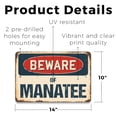 thumbnail image 4 of Manatee (3 Pack) Large Plastic Street Sign Crossing Sign Warning Sign Vintage Rustic Beware Warning Xing Marine Animal Ocean Wildlife Water Nature Mammal Cute Beach Swim Decor Fun, 4 of 8